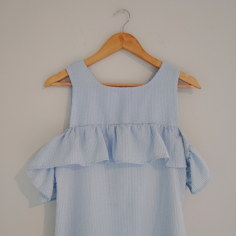 STCGOO Off-Shoulder Striped Dress - Picture 3 of 7
